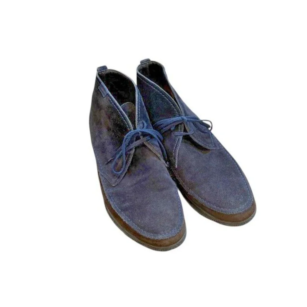 Lo. White Lace Up Chukka Sneaker Shoes Men's Size 45 (11 US) Italy Boots Suede